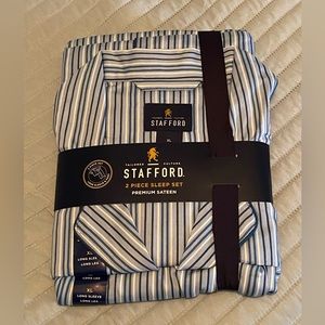 NWT Stafford Men’s 2 piece sateen sleep set. Sz XL